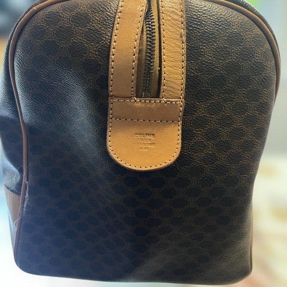 CELINE Vintage Macadam Canvas Travel Duffle Leather Trim and Clochette - Picture 6 of 16